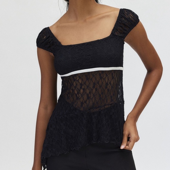 Urban Outfitters Kimchi Blue Penelope Lace Keyhole Back
Asymmetric Top - Picture 2 of 9